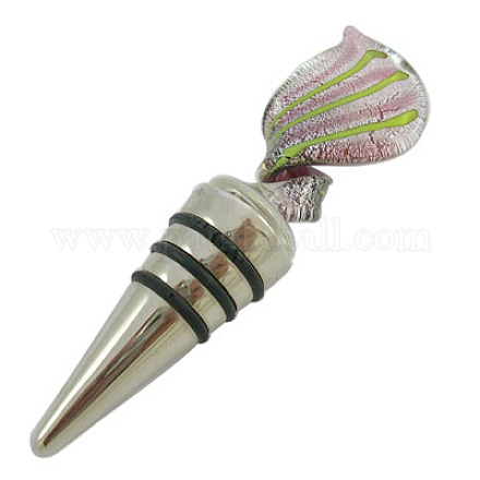 Handmade Gold Sand and Silver Foil Bottle Stoppers BSF024J-1-1