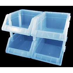 プラスチックビーズディスプレイトレイ  ブルー  6-3/4x4-3/4x3-1/8インチ（17x12x8cm）  12個/セット