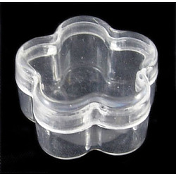Plastic Bead Containers, Flower, about 3.1cm in diameter, 1.8cm high