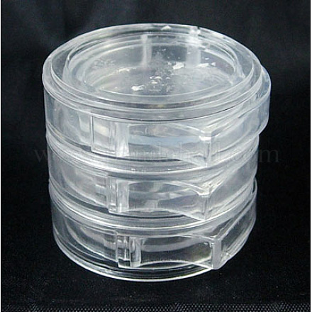Contenants de perles rondes en plastique clair avec couvercle C061Y-1