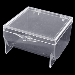 Plastic Bead Containers, Clear, Box, 57.5mm long, 54mm wide, 31mm High