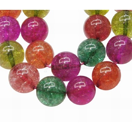 Crackle Glass Beads Strands CCG-12D-20-1