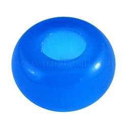 Cat Eye European Beads, Large Hole Beads, No Metal Core, Rondelle, Royal Blue, Size: about 14mm in diameter, 7mm thick, hole: 5mm