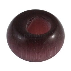 Cat Eye European Beads, Large Hole Beads, No Metal Core, Rondelle, Coconut Brown, Size: about 14mm in diameter, 7mm thick, hole: 5mm