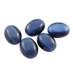 Cabochons di occhio di gatto, ovale, blu di Prussia, circa 6 mm di larghezza, 8 mm di lunghezza, 3 mm di spessore