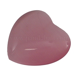 Cat Eye Cabochons, Valentine Craft Components Supplies, Deep Pink, Heart, about 12mm in diameter, 3mm thick