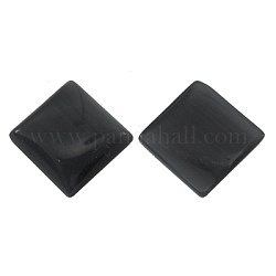Cat Eye Cabochons, Black, Square, about 4mm wide, 4mm long, 2mm thick
