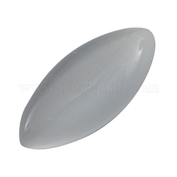 Cat Eye Cabochons, Gray, Oval/Rice, about 3mm wide, 6mm long, 2mm thick