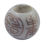 Abalorios europeos de porcelana hechas a mano, Abalorios de grande agujero, redondo, sin núcleo metálico, blanco, aproximamente 12 mm de diámetro, 10 mm de espesor, agujero: 6 mm