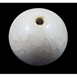 Manuell Porzellan Perlen, Knistern Stil, Runde, weiß, ca. 12 mm Durchmesser, Bohrung: 3 mm