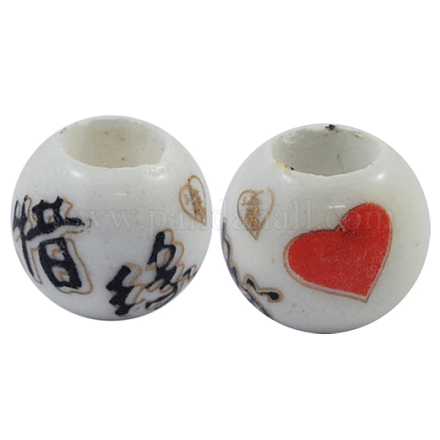 Handmade Porcelain European Beads CFF062Y-1