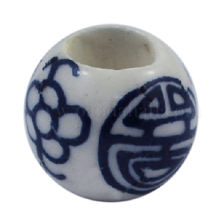 Perles européennes en porcelaine manuelles CFF068Y-1