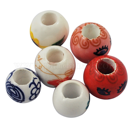Perles européennes en porcelaine manuelles CFF085Y-1