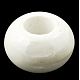 手作り陶器ヨーロピアンビーズ  大穴ビーズ  芯金がない  メッキパールカラーの  ラウンド/ロンデル  ホワイト  直径約13.5mm  厚さ8.5mm  穴：5mm CFPDL097Y-1-1