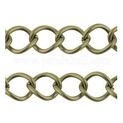 Iron Twisted Chains, Unwelded, with Spool, Rhombus, Antique Bronze, 5.2x4.2x0.6mm