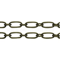 Iron Mother-Son Chain, Unwelded,  Antique Bronze Color, with Spool, Size: Mother Chain: about 9mm long, 5mm wide, 1mm thick, Son Chain: about 5mm long, 4mm wide, 1mm thick, about 328.08 Feet(100m)/roll