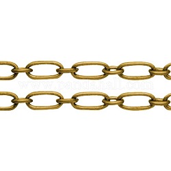Iron Mother-Son Chain, Unwelded, Lead Free, Golden Color, with Spool, Size: Mother Chain: about 9mm long, 5mm wide, 1mm thick, Son Chain: about 5mm long, 4mm wide, 1mm thick, about 328.08 Feet(100m)/roll