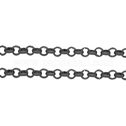 Iron Cable Chains, Unwelded, with Spool, Lead Free, Gunmetal, 5x4x1mm, about 164.04 Feet(50m)/roll