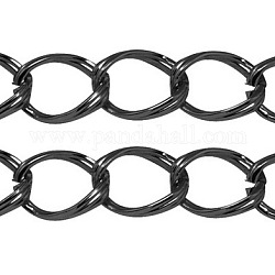 Aluminum Twisted Chains Curb Chains, Unwelded, Oxidated in Black, Size: about Chain: 19mm long, 14mm wide, 2mm thick