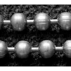 Цепи железный шар, с катушкой, серебряные, бусины: около 3.2 мм диаметром, около 328.08 фута (100 м) / рулон