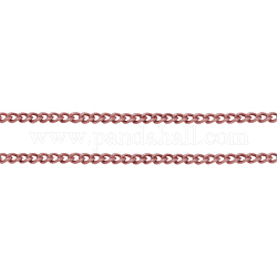 Brass Twisted Chains, Curb Chains, Unwelded, with Spool, Oval, Lead Free & Nickel Free & Cadmium Free, Red Copper, 2.5x2x0.5mm, about 301.83 Feet(92m)/roll