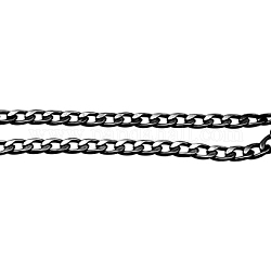 Brass Side Twisted Chains Curb Chains, Unwelded, with Spool, Gunmetal, Size: Chain: about 6.5mm long, 4mm wide, 1.2mm thick, 46M/Roll
