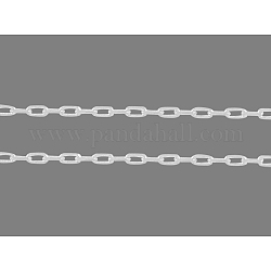 Brass Cable Chains, Diamond Cut Chains, Unwelded, Faceted, with Spool, Oval, Cadmium Free & Lead Free, Silver, 3x1.5x0.45mm, about 301.83 Feet(92m)/roll