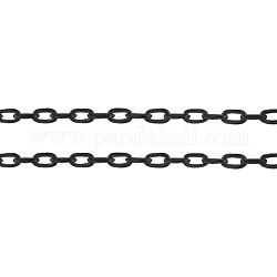Латунные кабельные цепи, несварные, с катушкой, овальные, без кадмия и без свинца, металлический черный, 5x2x1 мм, около 301.83 фута (92 м) / рулон