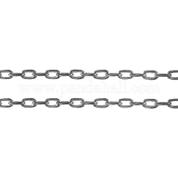 Латунные кабельные цепи, несварные, с катушкой, овальные, без кадмия, без никеля и без свинца, платина, 5x2x1 мм, около 301.83 фута (92 м) / рулон