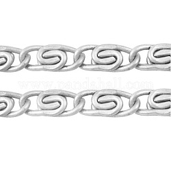 Cadenas de hierro Lumachina, sin soldar, de color platino, con carrete, link: 5 mm de ancho, 11.5 mm de largo, aproximadamente 164.04 pie (50 m) / rollo