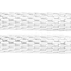 Catene di rete con catene in maglia di ferro placcato color argento, con la bobina, senza saldatura, su: spessore 3.2 mm, circa 328.08 piedi (100 m)/rotolo