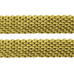 Cadenas de malla de hierro Cadenas de red, sin soldar, con carrete, dorado, cadena: 4 mm de ancho, 2 mm de espesor, aproximadamente 328.08 pie (100 m) / rollo