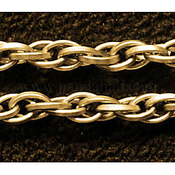 Cadenas de cuerda de hierro, sin soldar, dorado, con carrete, link: 3.5 mm, alambre: 0.7 mm de espesor, aproximadamente 328.08 pie (100 m) / rollo