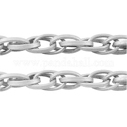 Catene di corda di ferro, senza saldatura, nichel libero, colore platino, con la bobina, spessore 4 mm: Link, filo: 0.9 mm, circa 328.08 piedi (100 m)/rotolo