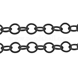 Iron Rolo Chains, Unwelded, Gunmetal, with Spool, Link: 7mm in diameter, 1mm thick, 100m/roll
