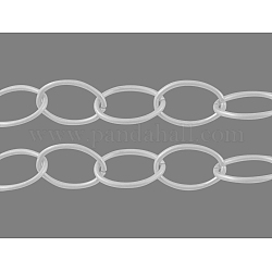 Iron Cable Chains, Unwelded, with Spool, Oval, Silver Color Plated, 18x12x1.5mm, about 164.04 Feet(50m)/roll