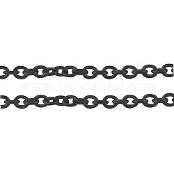 Iron Cable Chains, Unwelded, Gunmetal, with Spool, Link: about 2mm long, 2mm wide, 0.5mm thick, 100m/roll