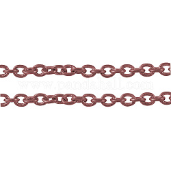Eisenführungsketten, ungeschweißte, mit Spule, Oval, Rotkupfer Farbe Rot, 2x2x0.5 mm, ca. 328.08 Fuß (100m)/Rolle