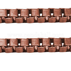 Catene veneziane in ferro catene scatola, senza saldatura, senza piombo & nichel, colore rame rosso, 3.2 mm di larghezza, 3.2 mm di altezza