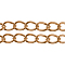 Iron Chains, Unwelded, Twisted Chains, Unwelded, Oval, with Spool, Lead Free & Nickel Free, Red Copper, 8x6x1mm