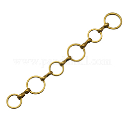 Brass Handmade Chains, Unwelded,  Round,  Unplated, Nickel Free  8~10mm