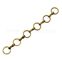 Brass Handmade Chains, Unwelded,  Unplated, Nickel Free  Flat Round,  8x1mm,  1.2x7.5x3mm