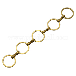 Brass Handmade Chains, Unwelded,  Unplated, Nickel Free  Flat Round,  10x1mm,  1.2x7.5x3mm