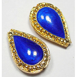 Handmade Cloisonne Beads, Teardrop, Royal Blue: 12x18mm, Hole:2mm
