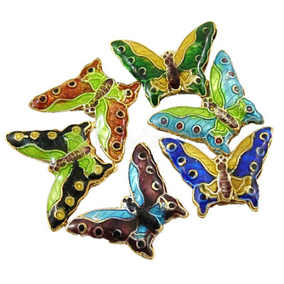 Бусины ручной работы перегородчатой CLB013Y-M-1