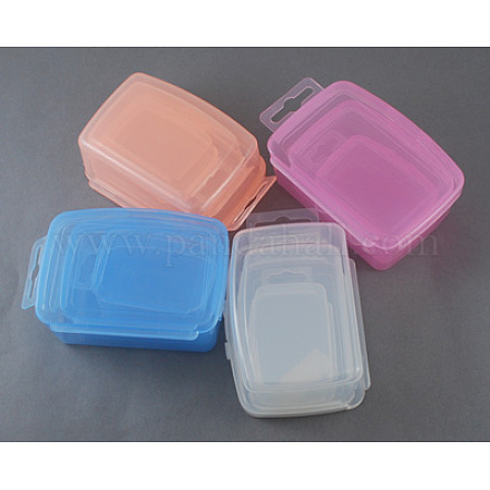 プラスチックビーズ収納ケース  ボックス  内側の2小箱付き  ミックスカラー  サイズ：大：約90×長  65 mm幅  厚さ35mm CON-S013-1
