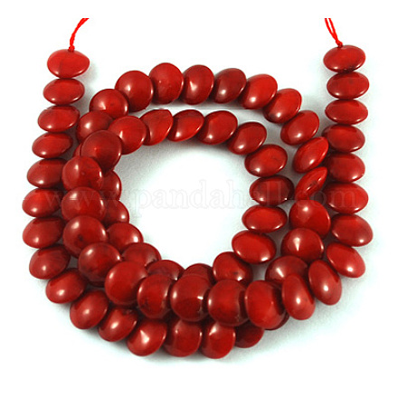 Natural Red Coral Coral Beads Strands CORA-R001-1