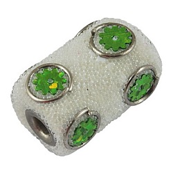 Indonesia Beads, with Iron  Core, Rectangle, DarkSea Green, 23mm long, 13mm wide, 13mm thick, hole: 3.3mm