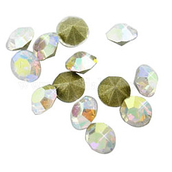Конусные стеклянные стразы, алмаз, с покрытием на задной стороне, ясно AB, AB цвет, 3.4 мм диаметром, толстый 2.4 мм , около 1440 шт / упаковка