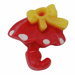 Colorful Resin Cabochons, Umbrella, Red, Size: about 11mm long, 10mm wide, 4mm thick
